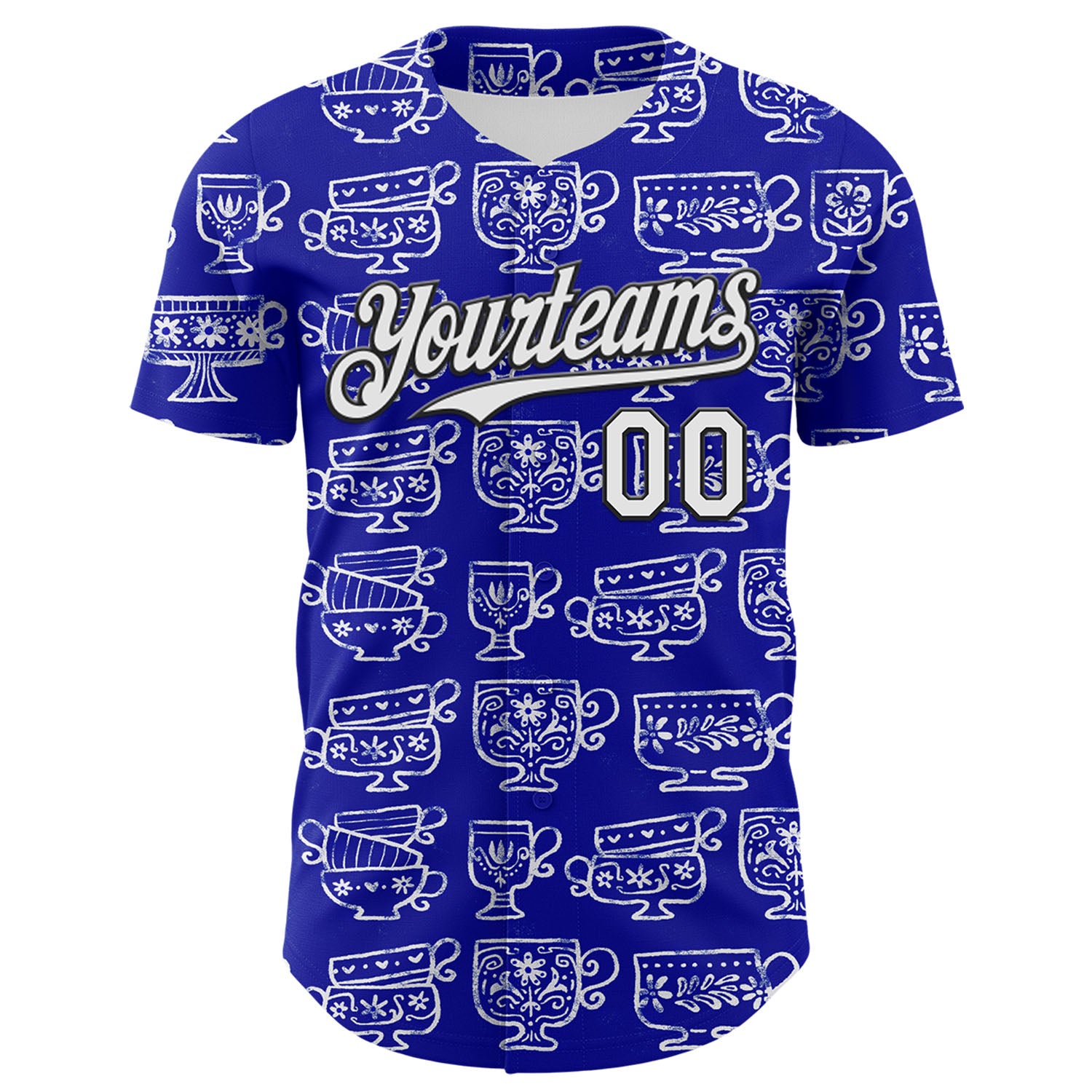 Custom Thunder Blue White-Black 3D Emi Bee Fika Mugs Authentic Baseball Jersey