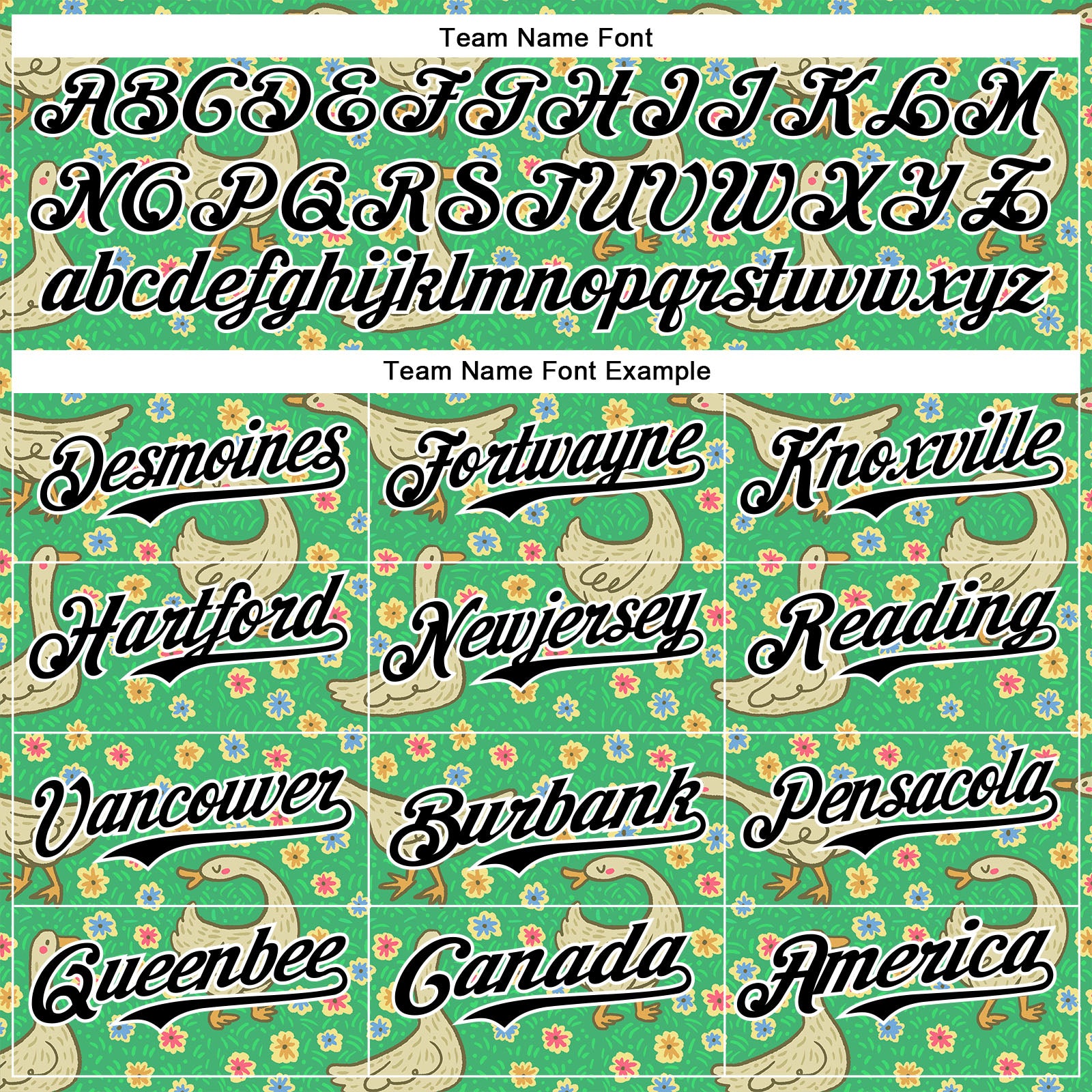 Custom Green Black-White 3D Emi Bee Meadow Geese Authentic Baseball Jersey