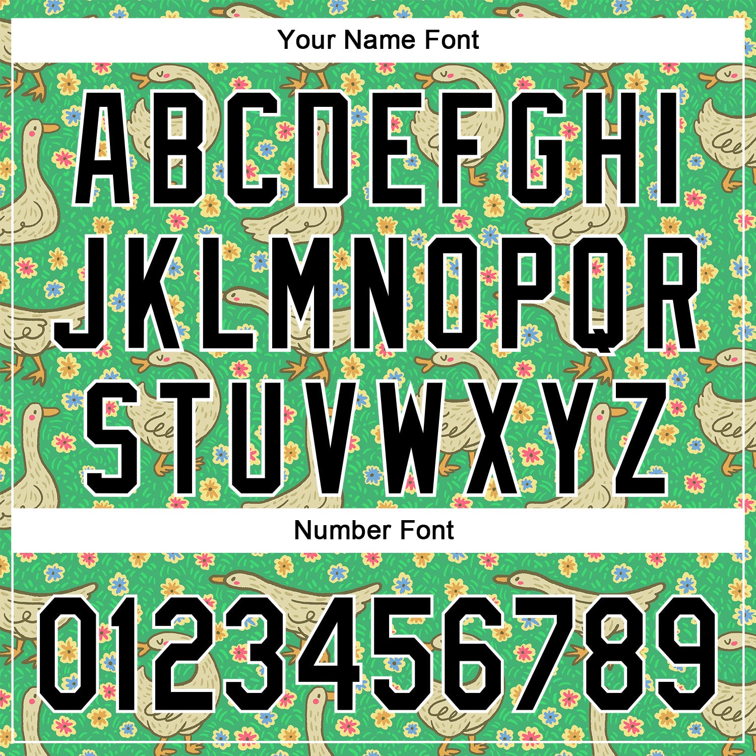 Custom Green Black-White 3D Emi Bee Meadow Geese Authentic Baseball Jersey