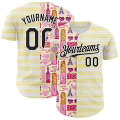 Custom White Black 3D Emi Bee Parisian Valentine Authentic Baseball Jersey