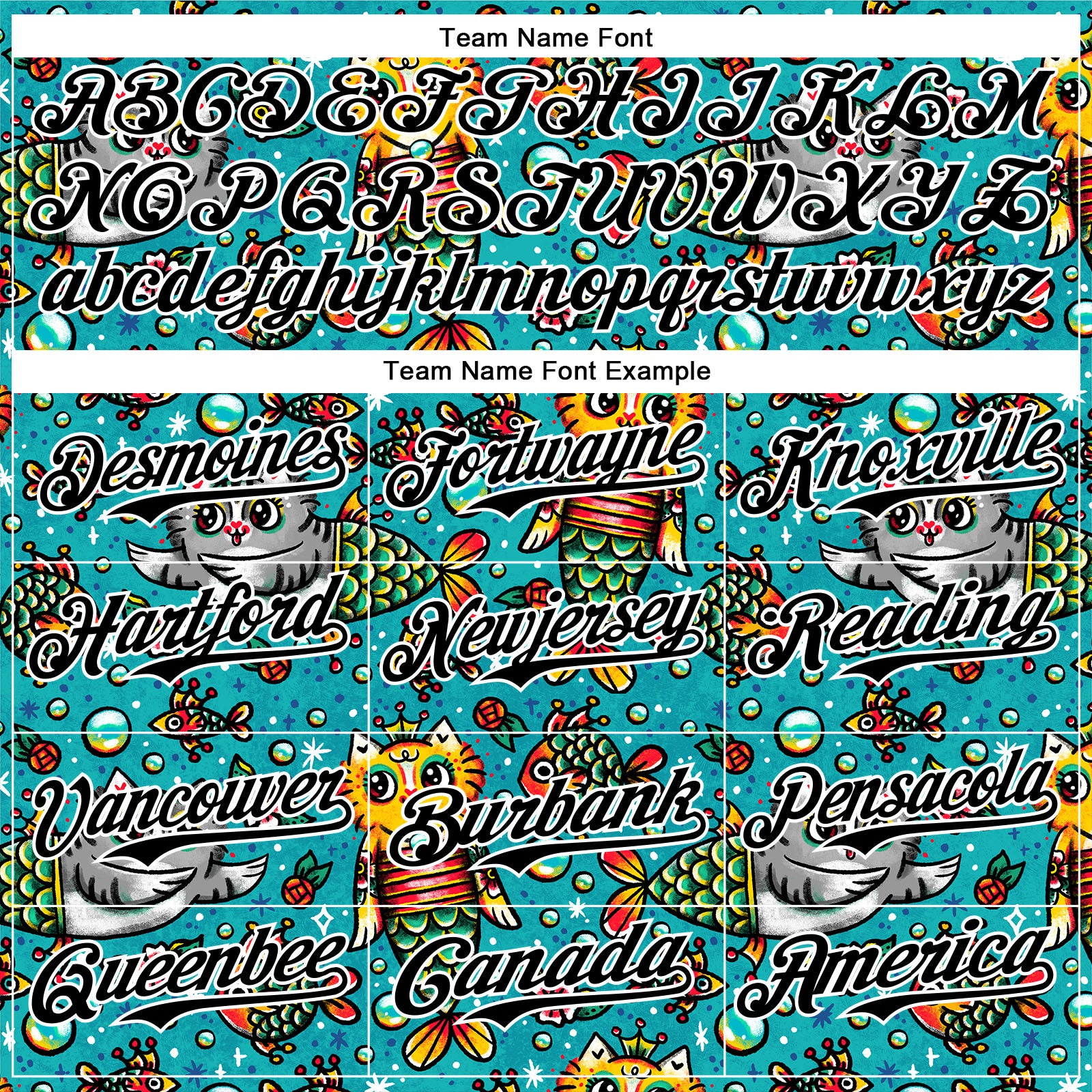 Custom Teal Black-White 3D Emi Bee Purrmaids Authentic Baseball Jersey