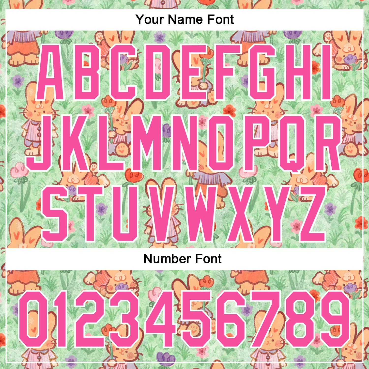 Custom Green Pink-White 3D Emi Bee Spring Bunnies Authentic Baseball Jersey