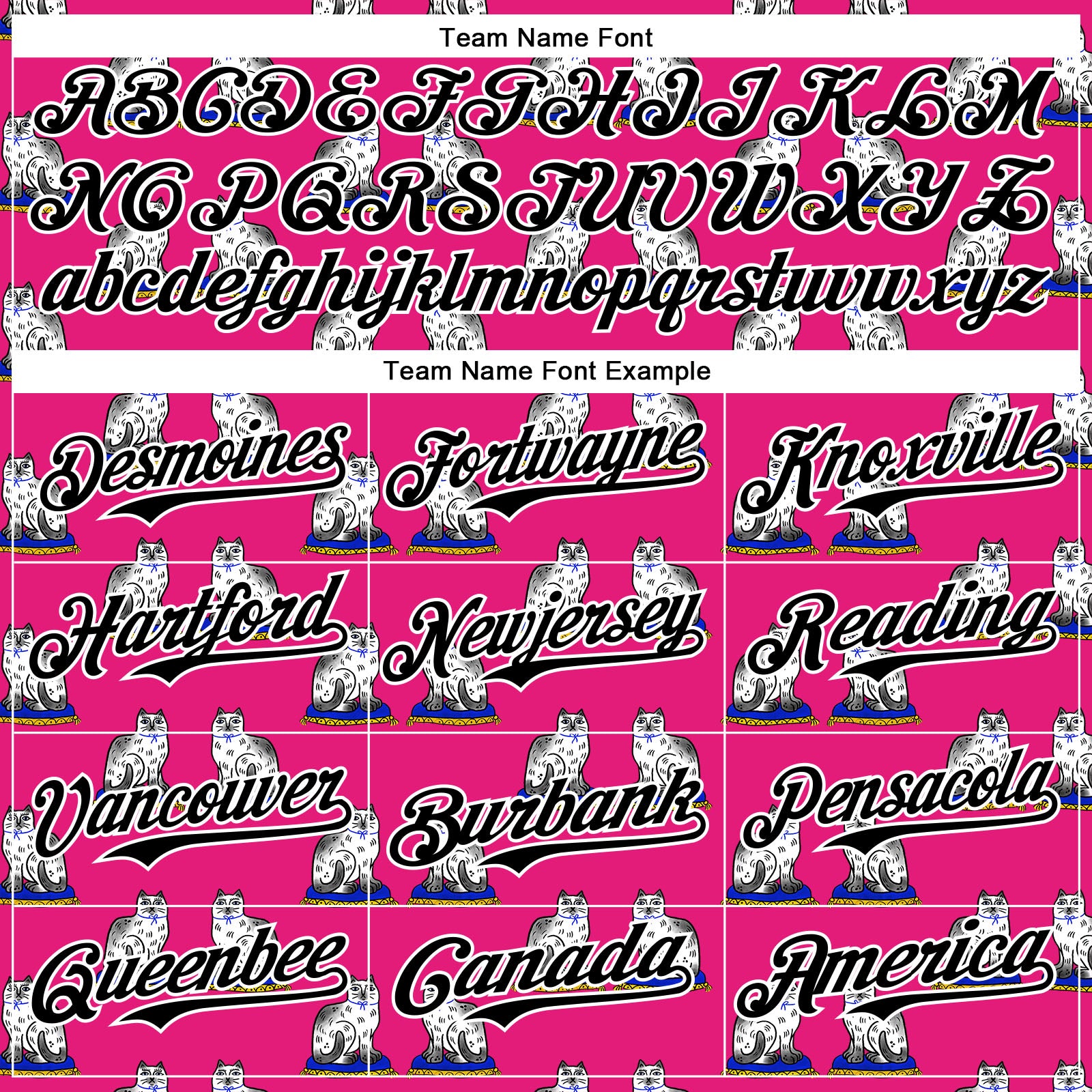 Custom Hot Pink Black-White 3D Emi Bee Staffordshire Cat Authentic Baseball Jersey