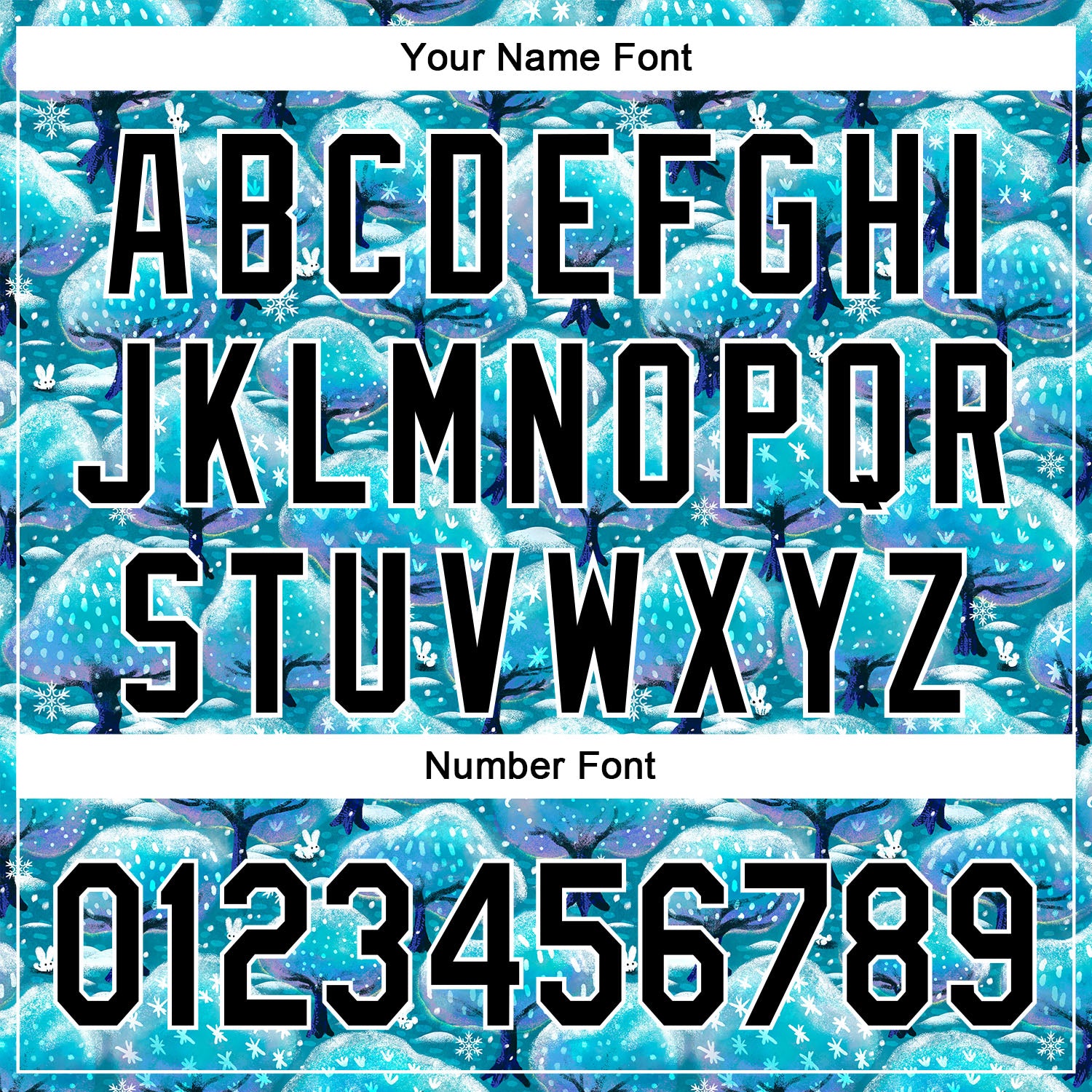 Custom Panther Blue Black-White 3D Emi Bee Winter Trees And Bunnies Authentic Baseball Jersey