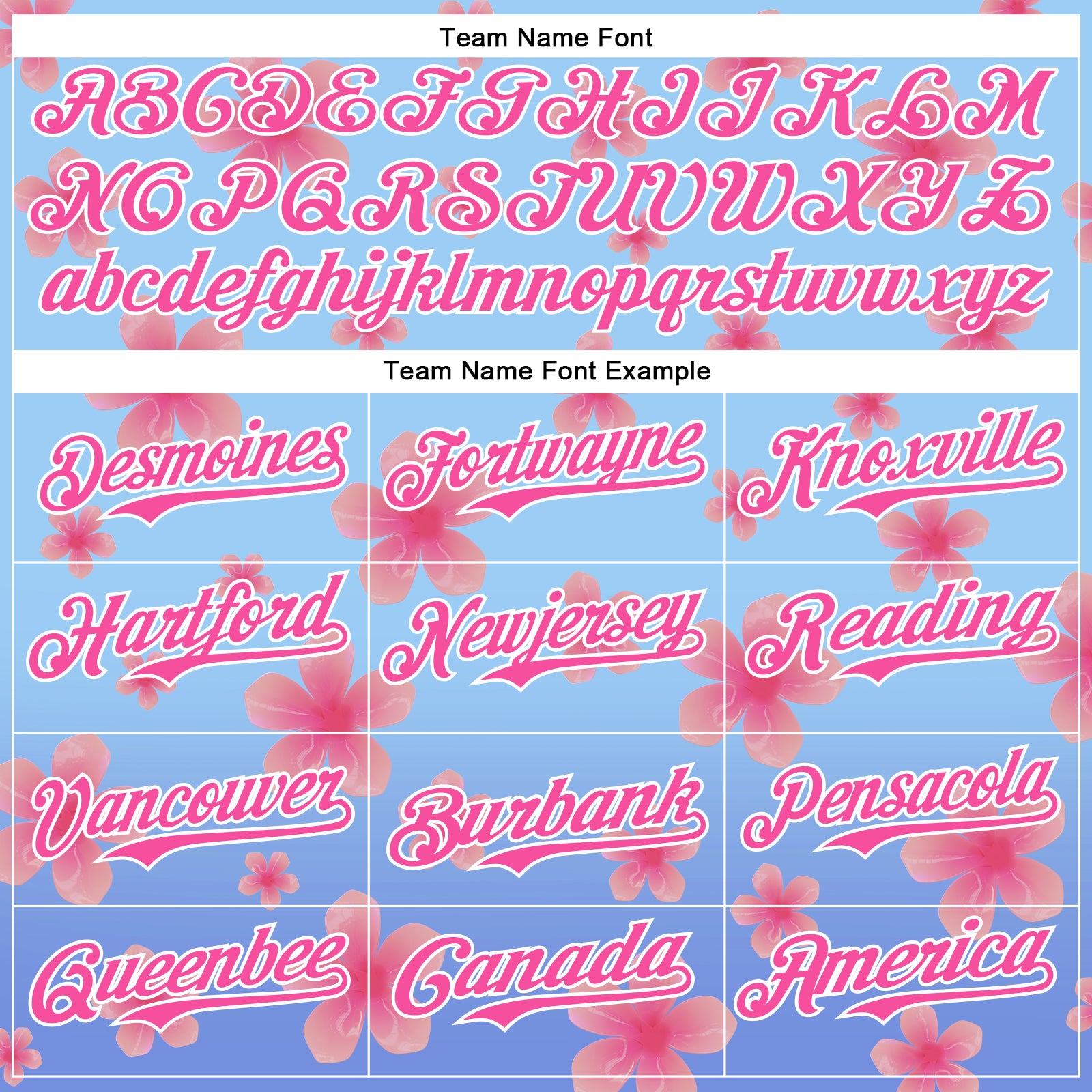 Custom Light Blue Pink-White 3D Cindy Suen Flowers Bloom Authentic Baseball Jersey