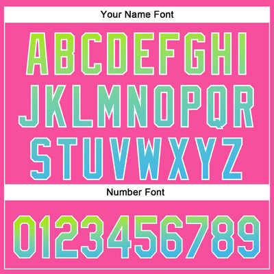 Custom Pink Neon Green-Sky Blue Fade 3D Cindy Suen Flowers Bloom Authentic Baseball Jersey