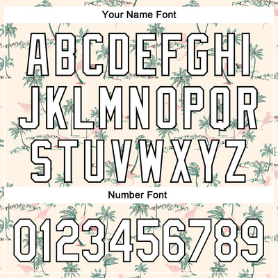 Custom Cream White-Black 3D Hawaii Tropical Palm Tree Leopard Authentic Baseball Jersey