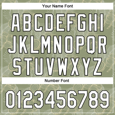 Custom Olive White-Black 3D Hawaii Tropical Coconut Tree Authentic Baseball Jersey