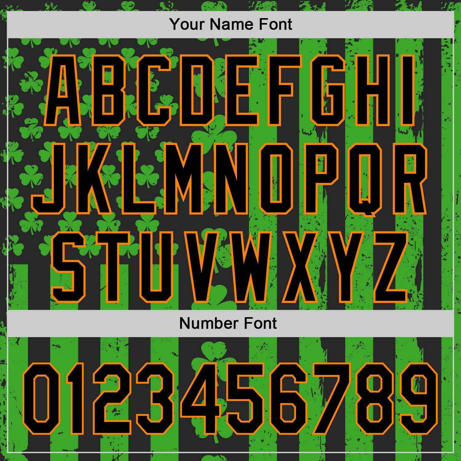 Custom Green Black-Bay Orange 3D St. Patrick's Day Shamrock Authentic Baseball Jersey