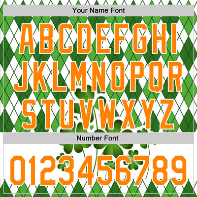 Custom White Bay Orange-Green 3D St. Patrick's Day Shamrock Authentic Baseball Jersey