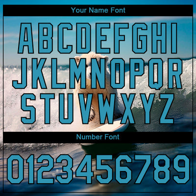 Custom Panther Blue Black 3D Pattern Design Extreme Sport Cartoon Animal Bear Surfing Performance T-Shirt