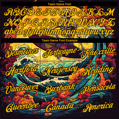 Custom Black Gold 3D Pattern Design Extreme Sport Skul Skiing Performance T-Shirt