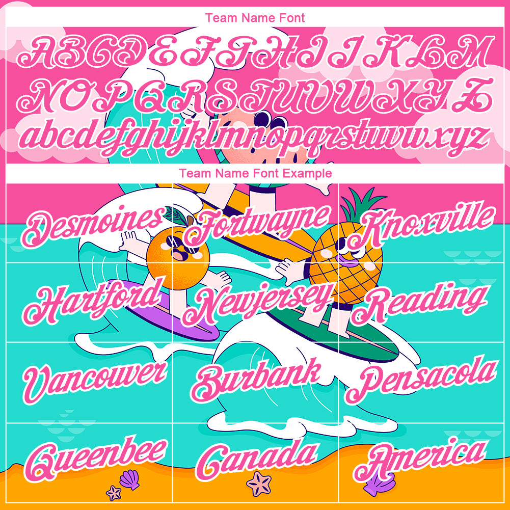 Custom Pink White 3D Pattern Design Extreme Sport Fruit Surfing Performance T-Shirt