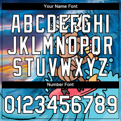 Custom Blue White-Black 3D Pattern Design Extreme Sport Cartoon Animal Deer Surfing Performance T-Shirt