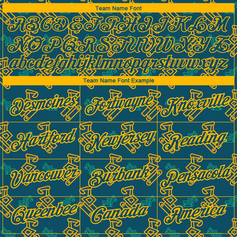 Custom Midnight Green Gold 3D Pattern Design Machine Excavator Labor Day Performance T-Shirt