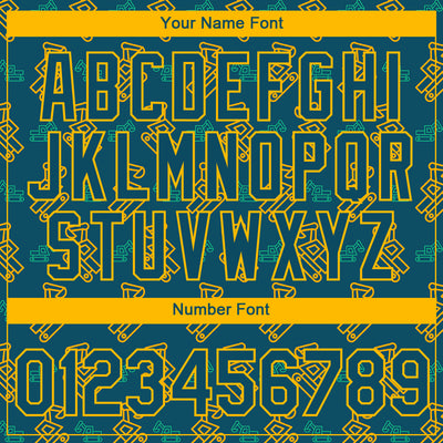 Custom Midnight Green Gold 3D Pattern Design Machine Excavator Labor Day Performance T-Shirt