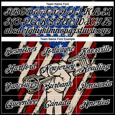 Custom Black White 3D Pattern Design American Flag Tool Wrench Labor Day Performance T-Shirt