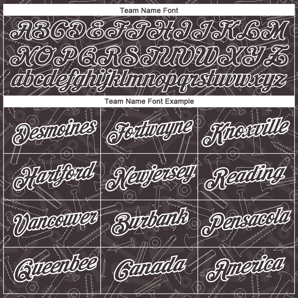 Custom Brown White 3D Pattern Design Tool Screw Labor Day Performance T-Shirt