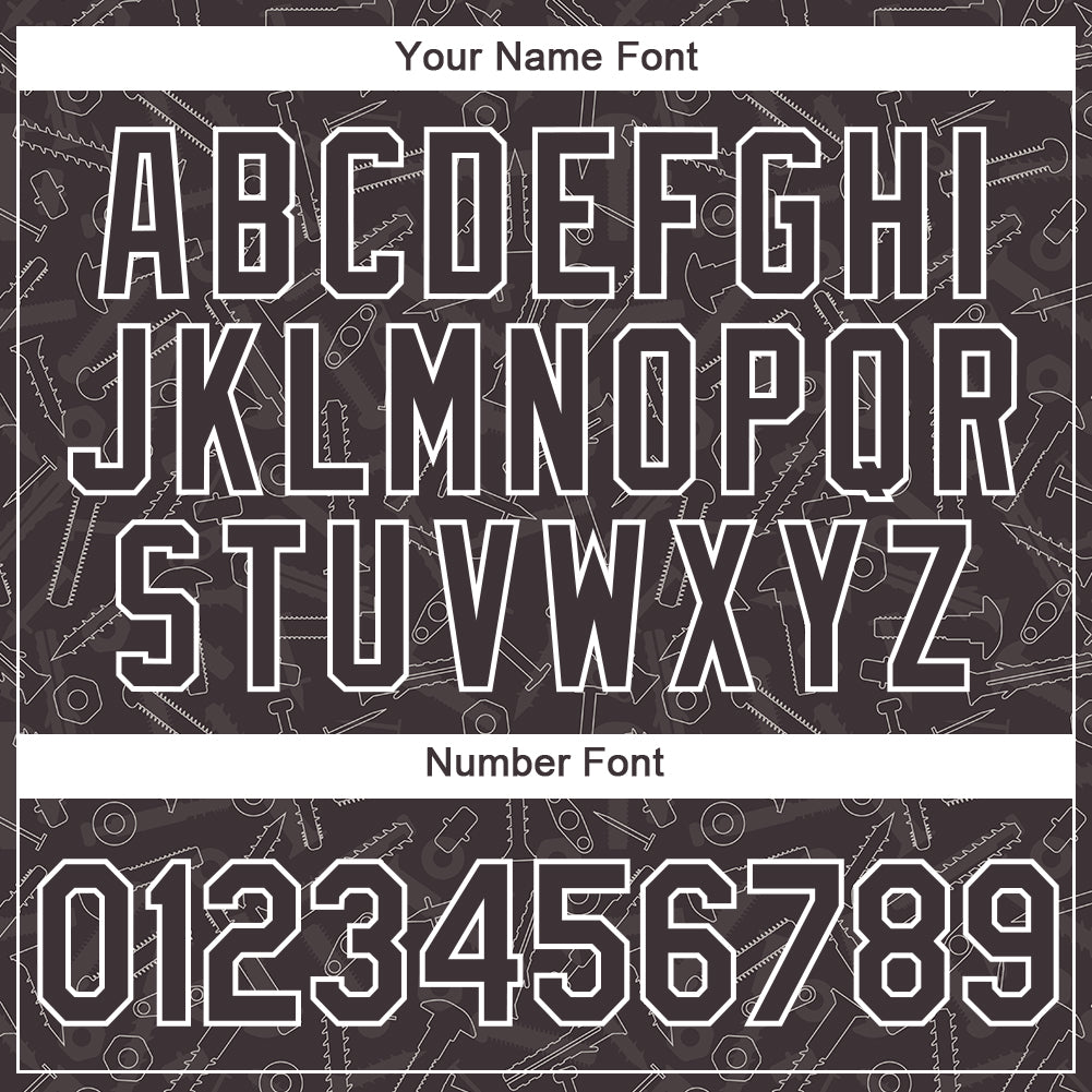 Custom Brown White 3D Pattern Design Tool Screw Labor Day Performance T-Shirt