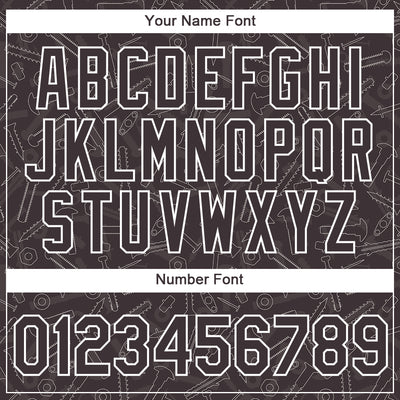 Custom Brown White 3D Pattern Design Tool Screw Labor Day Performance T-Shirt