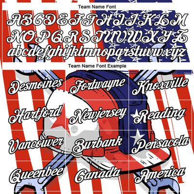 Custom Red Blue-Black 3D Pattern Design American Flag Tool Wrench Labor Day Performance T-Shirt