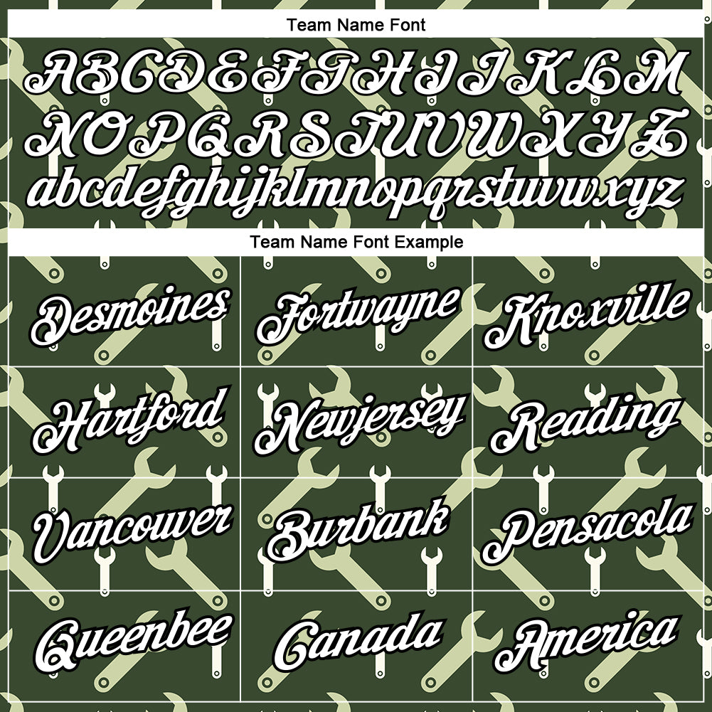 Custom Olive White-Black 3D Pattern Design Tool Wrench Labor Day Performance T-Shirt