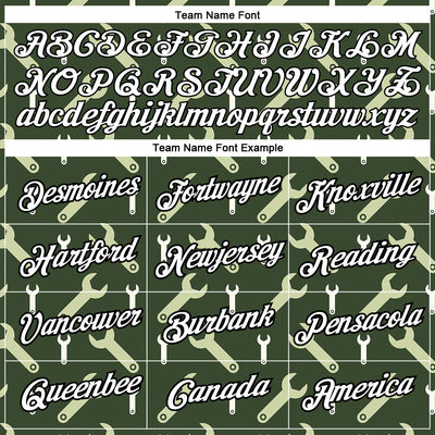 Custom Olive White-Black 3D Pattern Design Tool Wrench Labor Day Performance T-Shirt