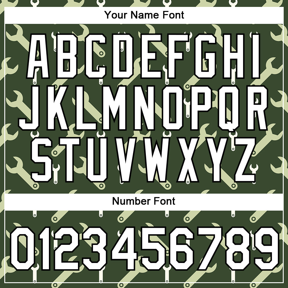 Custom Olive White-Black 3D Pattern Design Tool Wrench Labor Day Performance T-Shirt