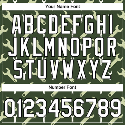 Custom Olive White-Black 3D Pattern Design Tool Wrench Labor Day Performance T-Shirt