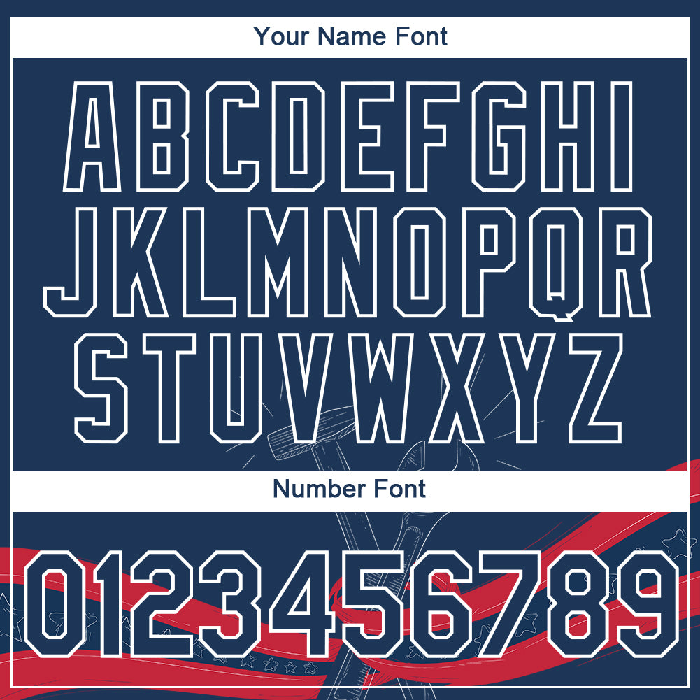 Custom US Navy Blue White-Red 3D Pattern Design Tool Wrench And Hammer Labor Day Performance T-Shirt