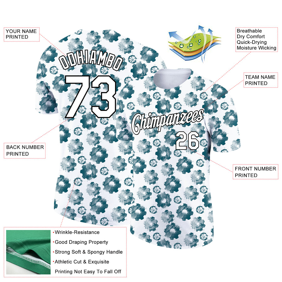 Custom White Black 3D Pattern Design Tool Gear Labor Day Performance T-Shirt