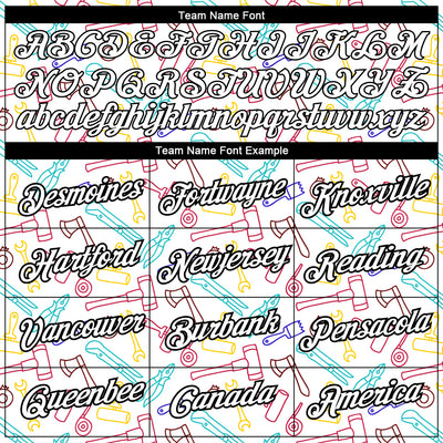 Custom White Black 3D Pattern Design Tool Labor Day Performance T-Shirt