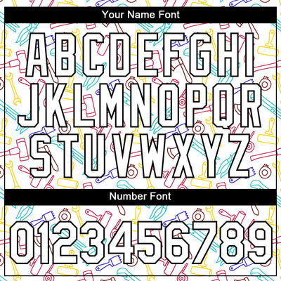 Custom White Black 3D Pattern Design Tool Labor Day Performance T-Shirt