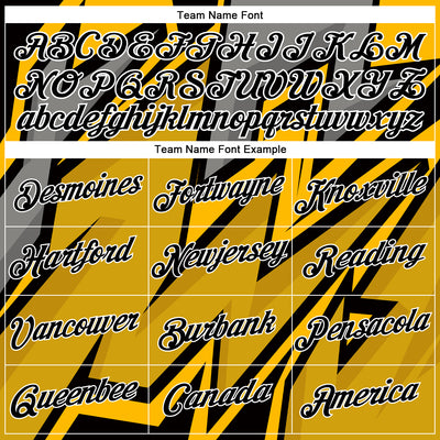 Custom Gold Black-White 3D Esports Performance T-Shirt