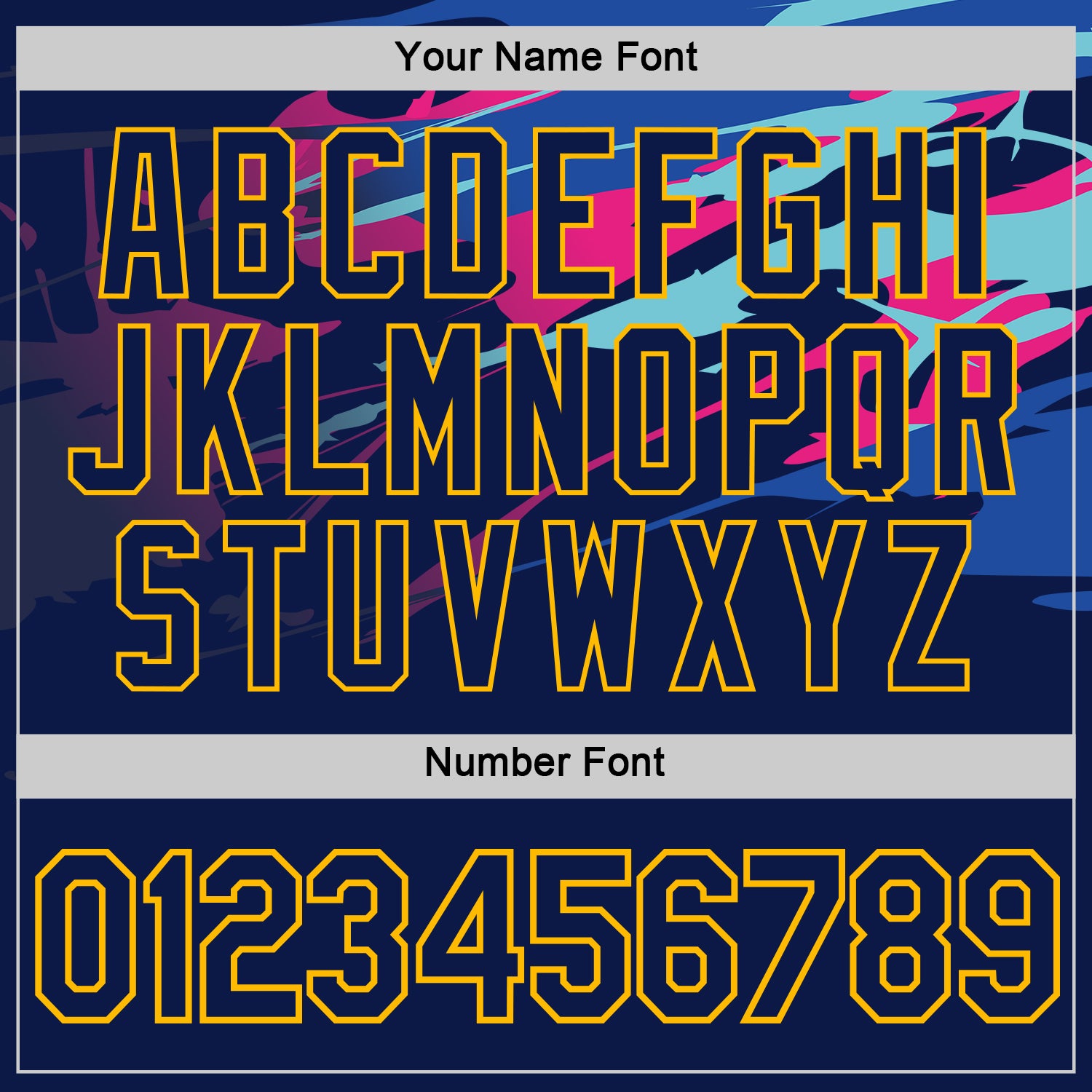 Custom Navy Gold 3D Esports Performance T-Shirt