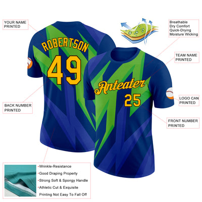 Custom US Navy Blue Gold-Brown 3D Esports Performance T-Shirt