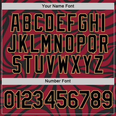 Custom Crimson Black-Old Gold 3D Esports Performance T-Shirt