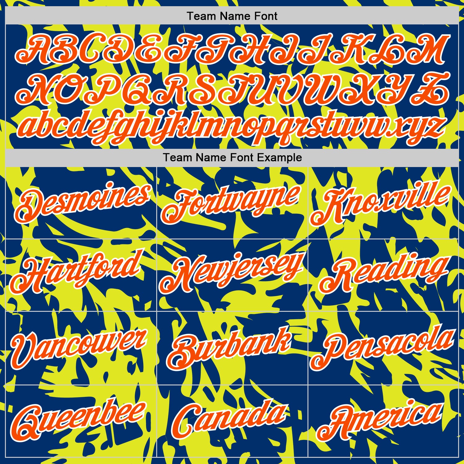 Custom US Navy Blue Orange-Neon Yellow 3D Esports Performance T-Shirt