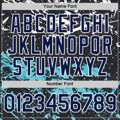 Custom Black Navy-Teal 3D Esports Performance T-Shirt