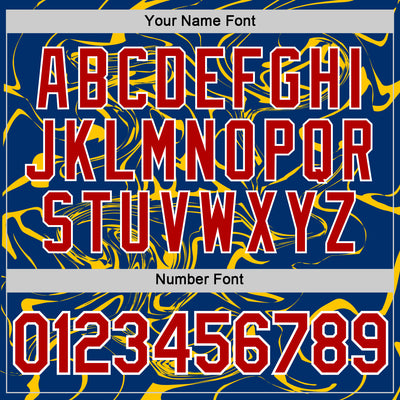 Custom US Navy Blue Red-Yellow 3D Esports Performance T-Shirt