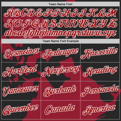 Custom Black Red-Cardinal 3D Esports Performance T-Shirt