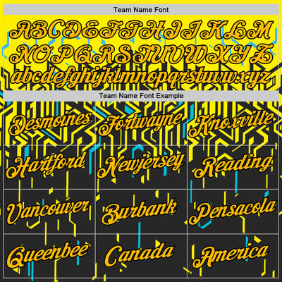 Custom Black Gold Light Yellow-Sky Blue 3D Esports Performance T-Shirt