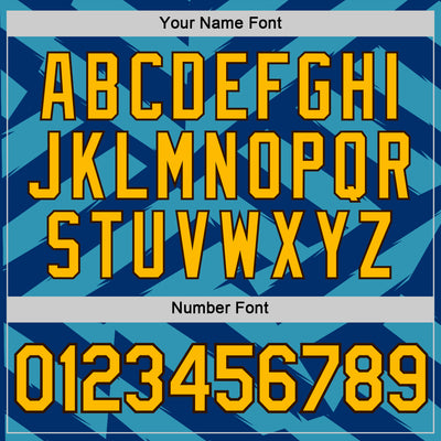 Custom US Navy Blue Gold Panther Blue-Brown 3D Esports Performance T-Shirt