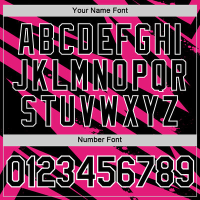 Custom Black Hot Pink-White 3D Esports Performance T-Shirt