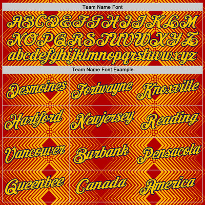 Custom Red Yellow-Navy 3D Esports Performance T-Shirt