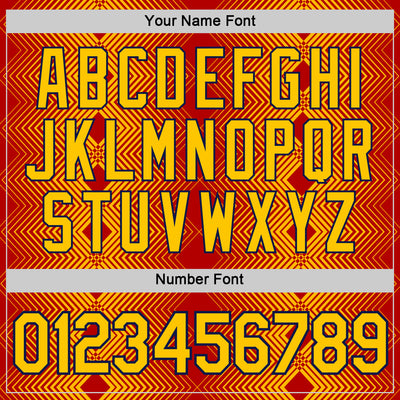 Custom Red Yellow-Navy 3D Esports Performance T-Shirt