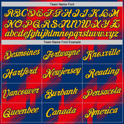 Custom US Navy Blue Yellow Fire Red-Navy 3D Esports Performance T-Shirt