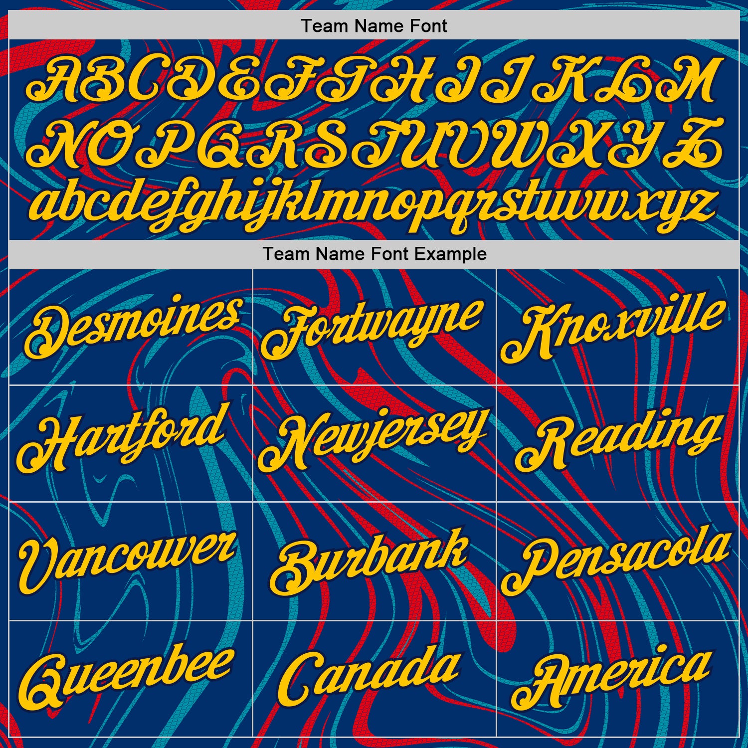 Custom US Navy Blue Yellow Teal Fire Red-Navy 3D Esports Performance T-Shirt