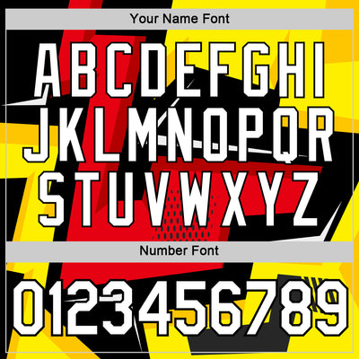 Custom Black Red-Yellow 3D Esports Performance T-Shirt