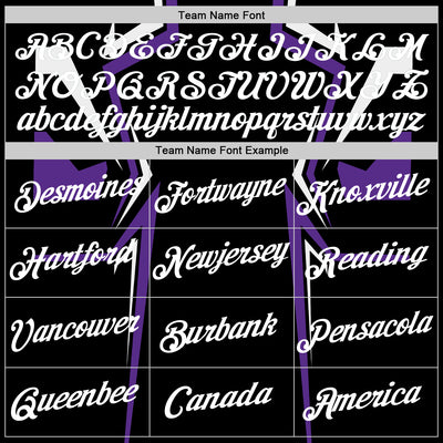 Custom Black White-Purple 3D Esports Performance T-Shirt